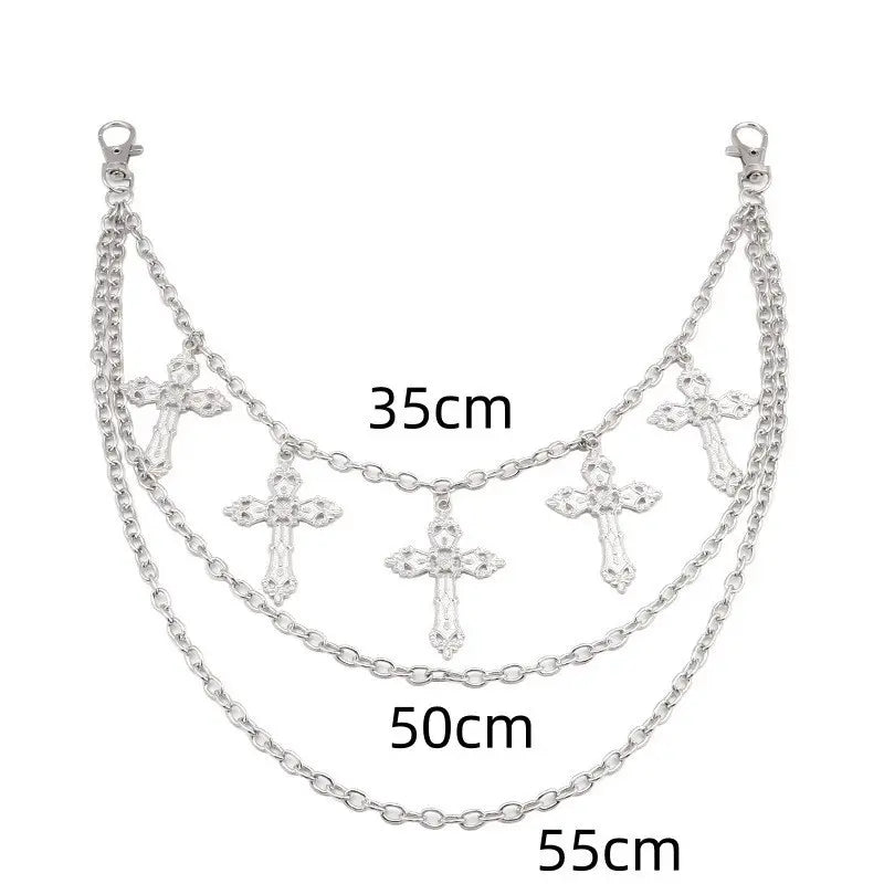 Cross Multi-Layered Jean Chain