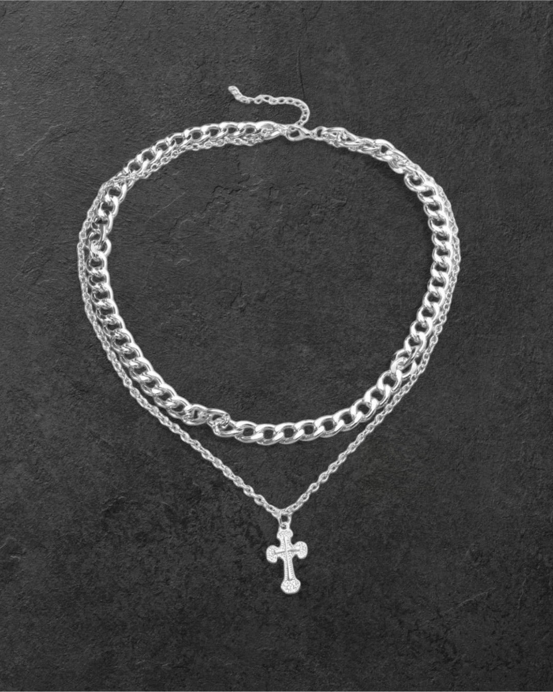 Double Layer Cross Necklace