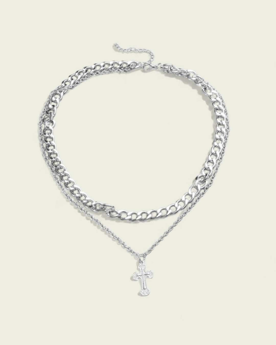 Double Layer Cross Necklace