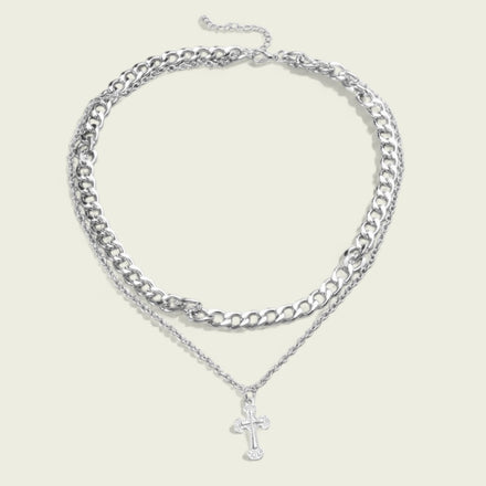 Double Layer Cross Necklace