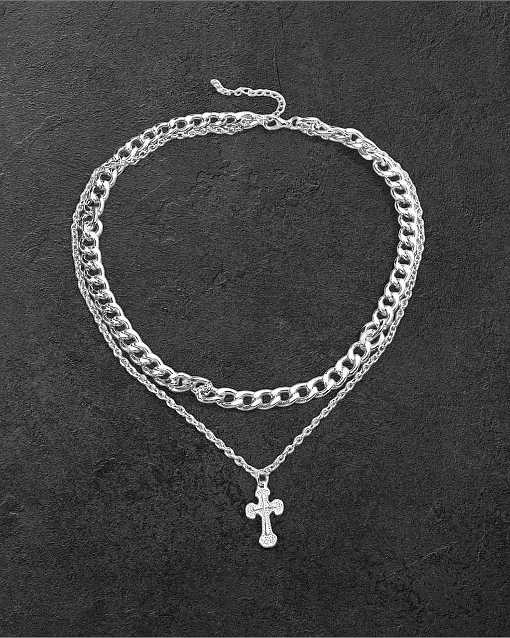 Double Layered Cross Necklace