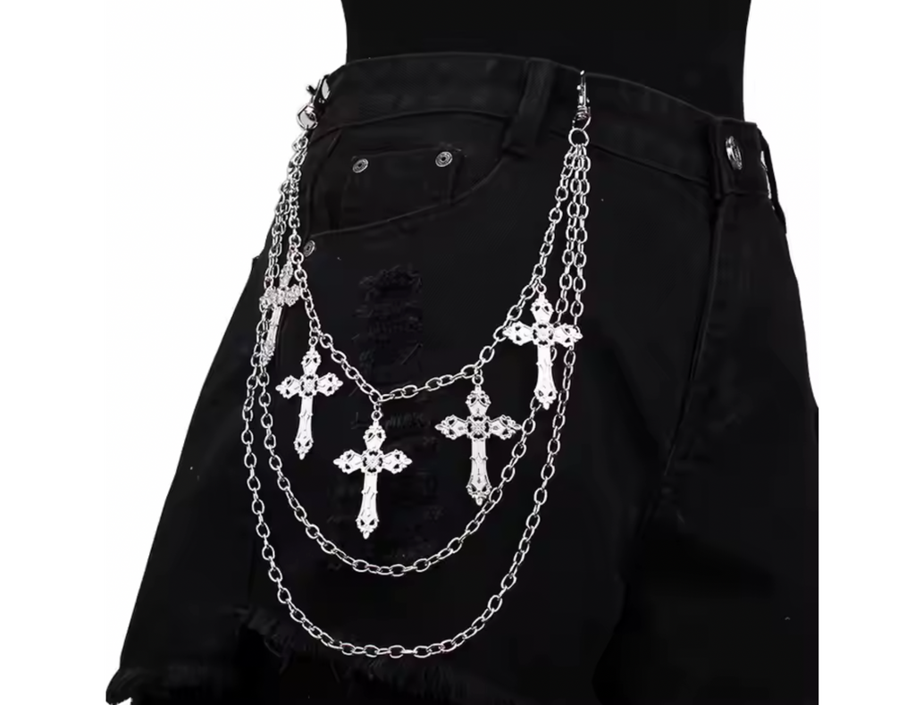 Cross Multi-Layered Jean Chain