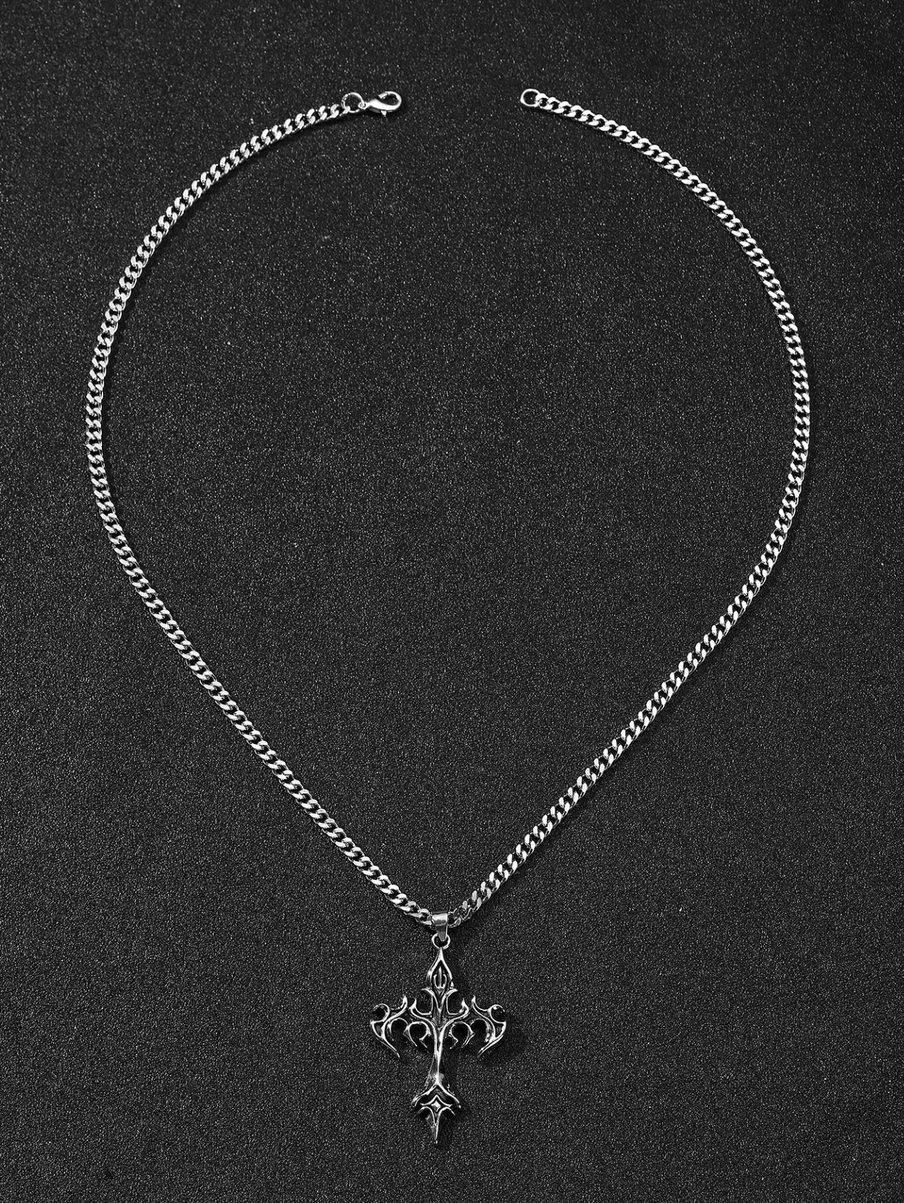 Retro Flame Cross Necklace