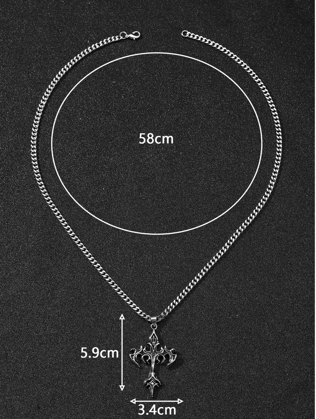 Retro Flame Cross Necklace