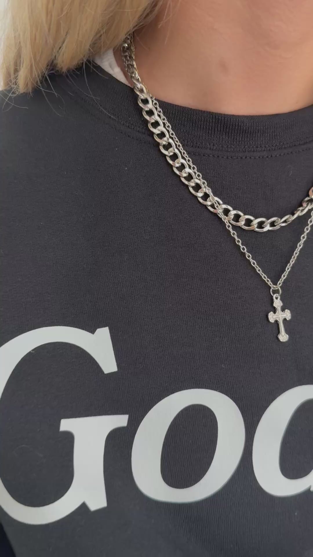 Double Layered Cross Necklace