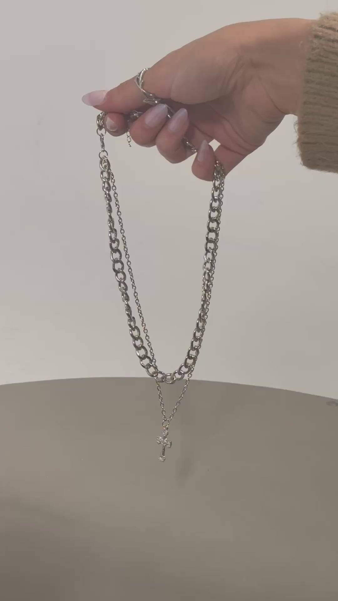 Double Layered Cross Necklace